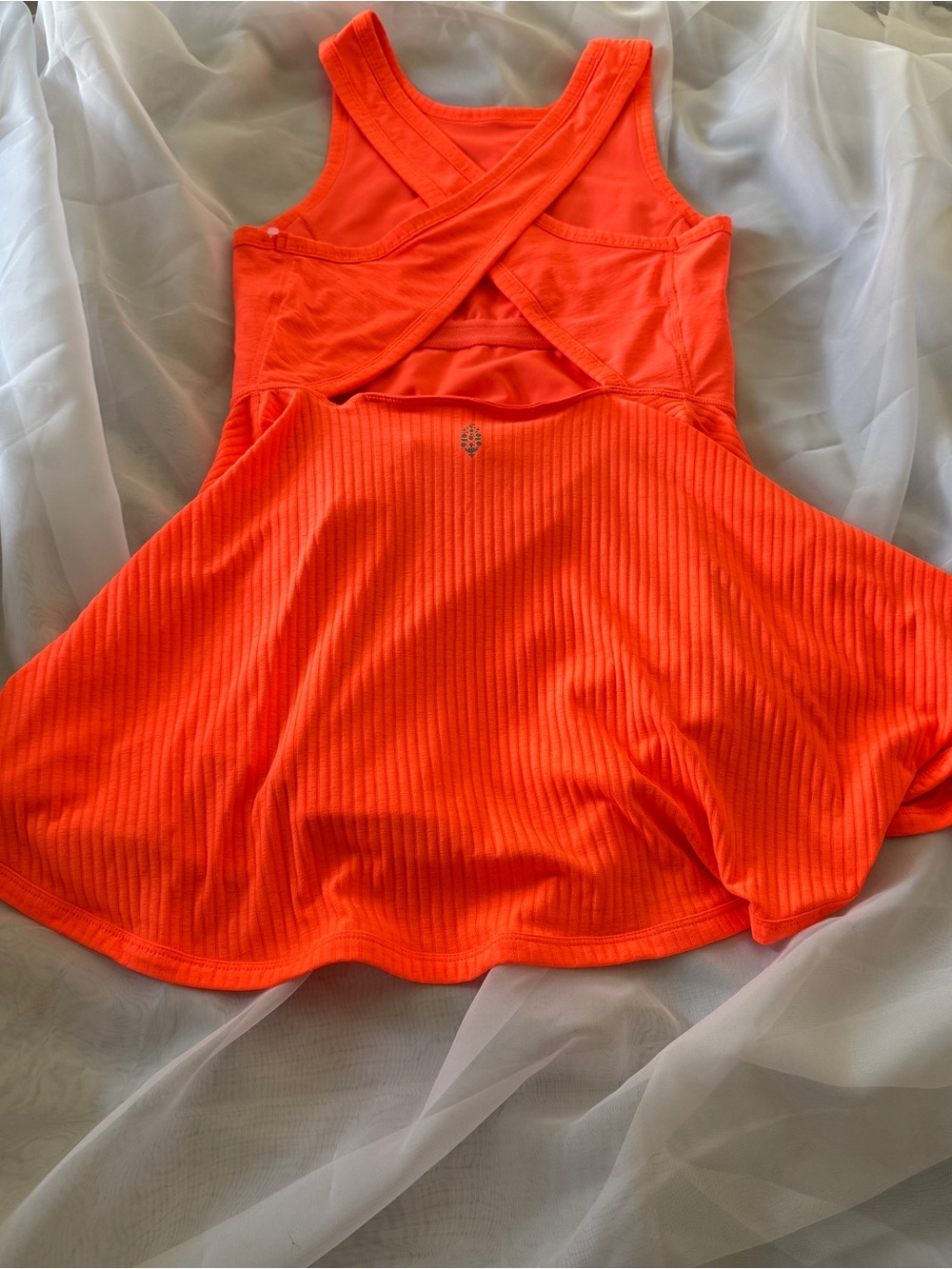 Free People Neon Orange Ribbed Mini Dress - Picture 7 of 12